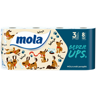 Papier toaletowy  MOLA BĘDZIE UPS 3-warstwy 150 listkow  op 8