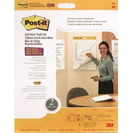 Arkusze konferencyjne Post-it® Super Sticky, na ścianę, 58,4x50,8cm, 8 paski Command™, 2x20 kart., białe
