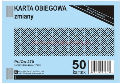 Karta obiegowa zmiany  os-270