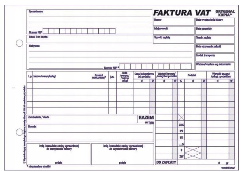 Faktura VAT A5 uniw  samokop    F-250