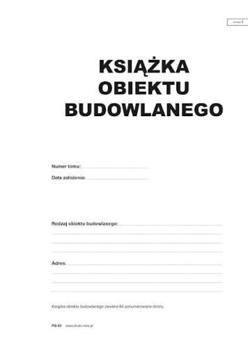 Książka obiektu Budowlanego   PB-50 A4