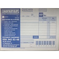 Bloczek KP Dowód wpłaty SONPAP 
druk KASA PRZYJĘŁA