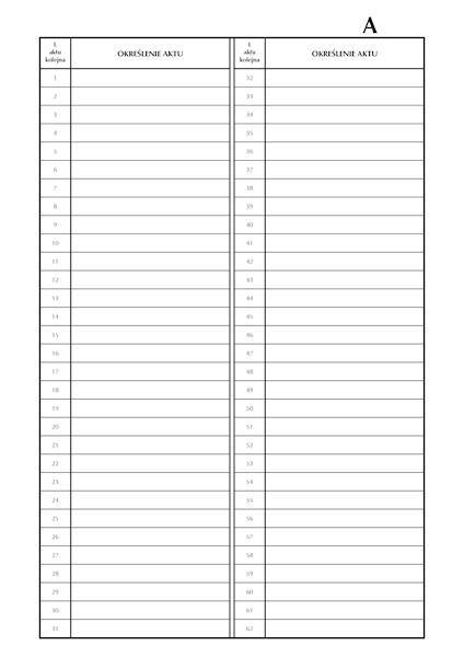 Przekładki do akt osobowych  Część A