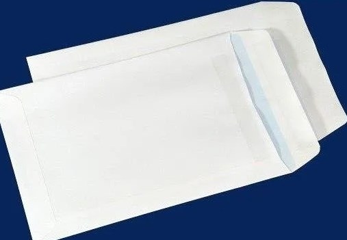 Koperty białe B5 SK 176x250mm poddruk niebieski 90g 500 szt.