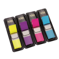 Zakładki indeksujące POST-IT® (683-4AB), PP, 11,9x43,1mm, 4x35 kart., mix kolorów neonowy