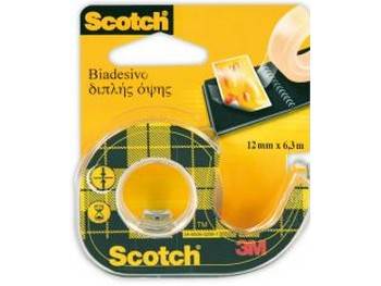 Taśma biurowa, dwustronna SCOTCH® (136D), z dyspenserem, 12mm, 6, 3m