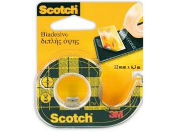 Taśma biurowa, dwustronna SCOTCH® (136D), z dyspenserem, 12mm, 6, 3m
