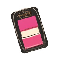 Zakładki indeksujące POST-IT® (680-21), PP, 25,4x43,2mm, 50 kart.,  jaskraworóżowe