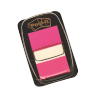 Zakładki indeksujące POST-IT® (680-21), PP, 25,4x43,2mm, 50 kart.,  jaskraworóżowe