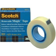 Taśma biurowa, do repozycjonowania SCOTCH® Removable (811), matowa, 19mm, 32,9m