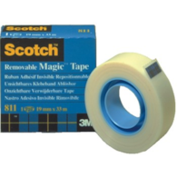 Taśma biurowa, do repozycjonowania SCOTCH® Removable (811), matowa, 19mm, 32,9m