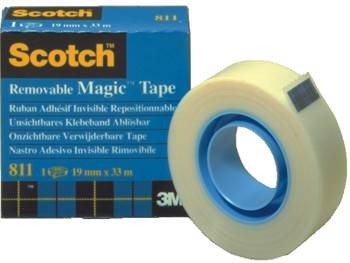 Taśma biurowa, do repozycjonowania SCOTCH® Removable (811), matowa, 19mm, 32,9m
