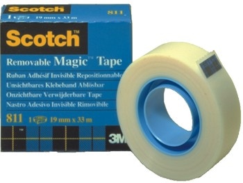Taśma biurowa, do repozycjonowania SCOTCH® Removable (811), matowa, 19mm, 32,9m