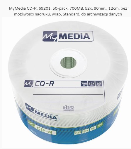Płyta CD-R 700MB MyMedia 52X 50szt.