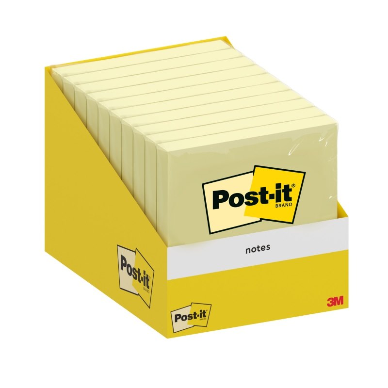 Bloczek samoprzylepny POST-IT® (654), 76x76mm, 1x100 kart., żółty
