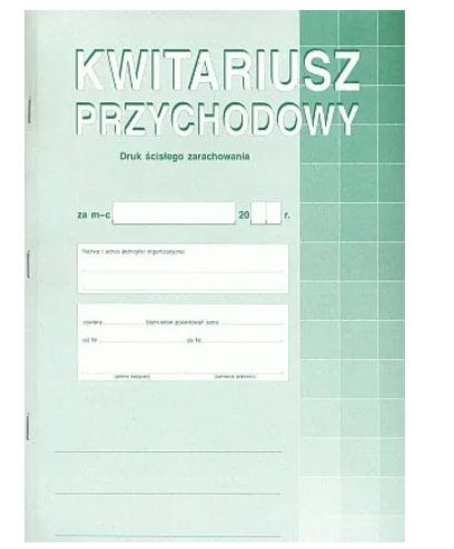 Kwitariusz Przychodowo-Ewidencyjny opłat A4