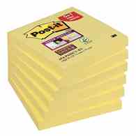 Bloczek samoprzylepny POST-IT® Super Sticky (654-P6SSCY-EU), 76x76mm, 5+1x90 kart., żółty, 1 bloczek GRATIS