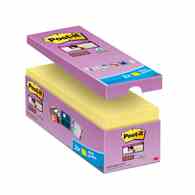 Bloczki samoprzylepne Post-it® Super Sticky (654-P16SSCY-EU), 76x76mm, 16x90 kart., żółte, 2 bloczki GRATIS