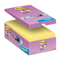 Bloczki samoprzylepne Post-it® Super Sticky (655-P16SSCY-EU), 127x76mm, 16x90 kart., żółte, 2 bloczki GRATIS
