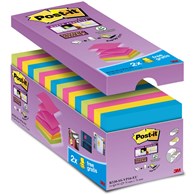Bloczek samoprzylepny POST-IT® Super sticky Z-Notes (R330-SS-VP16), 76x76mm, 16x90 kart., mix kolorów, 2 bloczki gratis