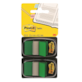Zakładki indeksujące POST-IT® (680-G2EU), PP, 25,4x43,2mm, 2x50 kart., zielone