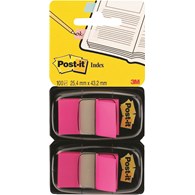 Zakładki indeksujące POST-IT® (680-BP2EU), PP, 25,4x43,2mm, 2x50 kart., jaskraworóżowe