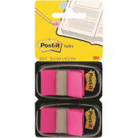 Zakładki indeksujące POST-IT® (680-BP2EU), PP, 25,4x43,2mm, 2x50 kart., jaskraworóżowe