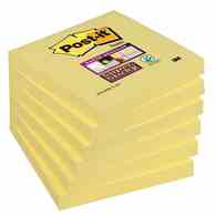 Bloczek samoprzylepny POST-IT® Super Sticky (654-6SSCY-EU), 76x76mm, 1x90 kart., żółty