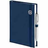 Kalendarz B5 2026 Cross z gumką i ażurową datówką układ stron tygodniowy papier kremowy kolor okładki granatowy