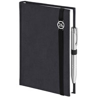 Kalendarz B5 2026 Cross z gumką i ażurową datówką układ stron tygodniowy papier kremowy kolor okładki czarny