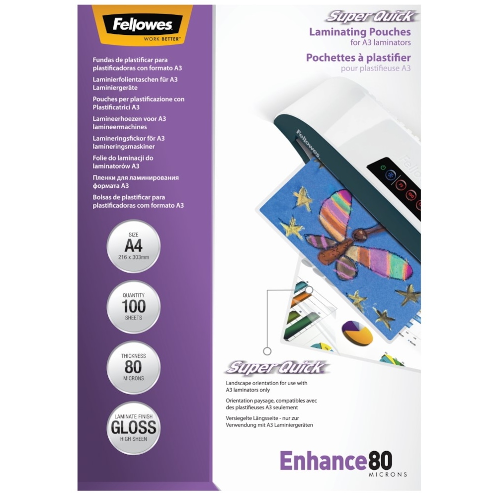 folie do laminowania SUPER QUICK 80 µ, 216x303 mm - A4, 100 szt.