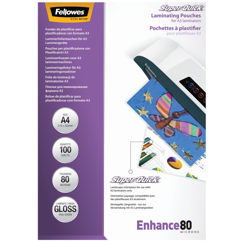 folie do laminowania SUPER QUICK 80 µ, 216x303 mm - A4, 100 szt.