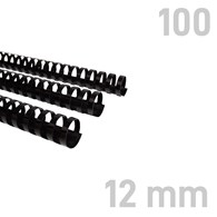 Grzbiety do bindownic 12mm 100 czarne OPUS