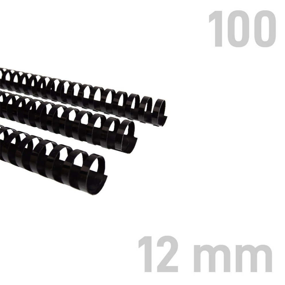 Grzbiety do bindownic 12mm 100 czarne OPUS