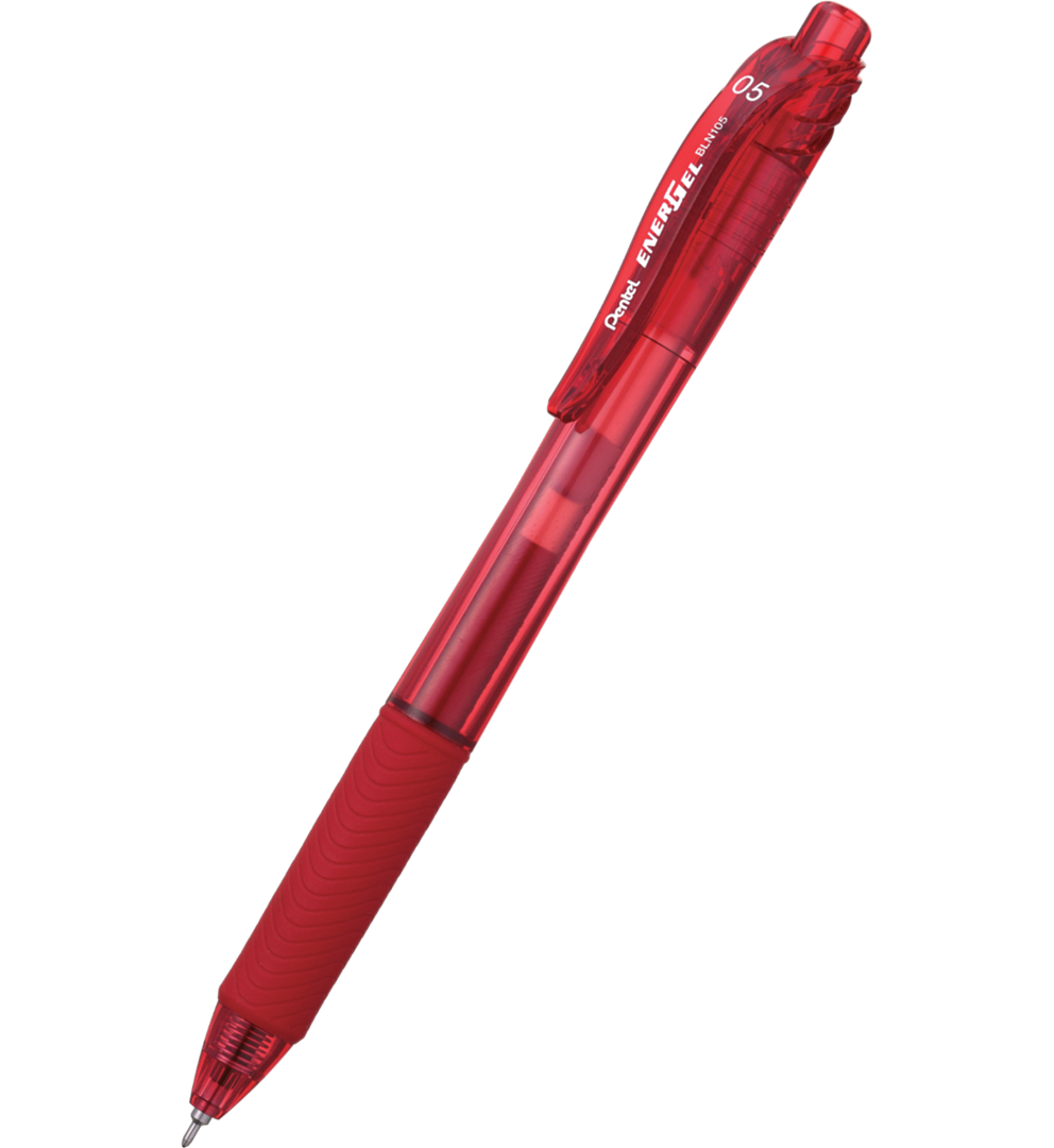 cienkopis kulkowy z płynnym tuszem żelowym, na wkłady wymienne LRN5, system przyciskowy czerwony Pentel