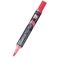 FLEX-FEEL marker  MAXIFLO  (z tłoczkiem), płynny tusz, elastyczna końcówka o grubość linii pisania od 1 do 5mm. czerwony Pentel