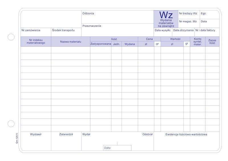 Wydanie materiału WZ A5/80k. /offset/