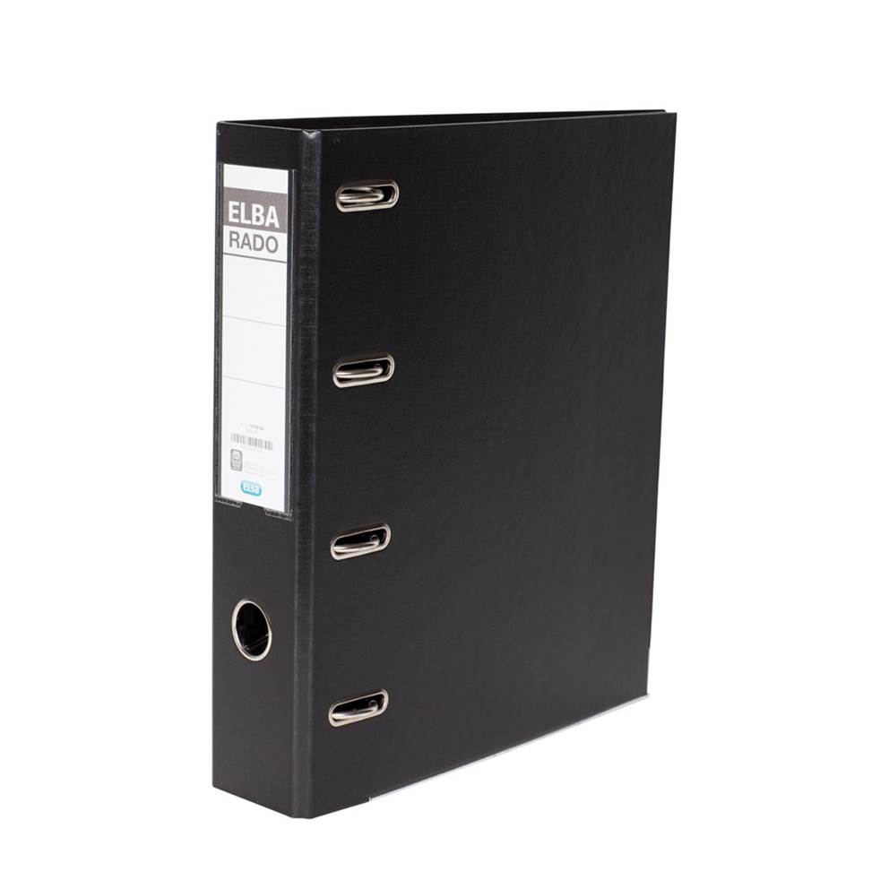 SEGREGATOR ELBA RADO A4 75MM PVC Z PODWÓJNYM MECHANIZMEM CZARNY