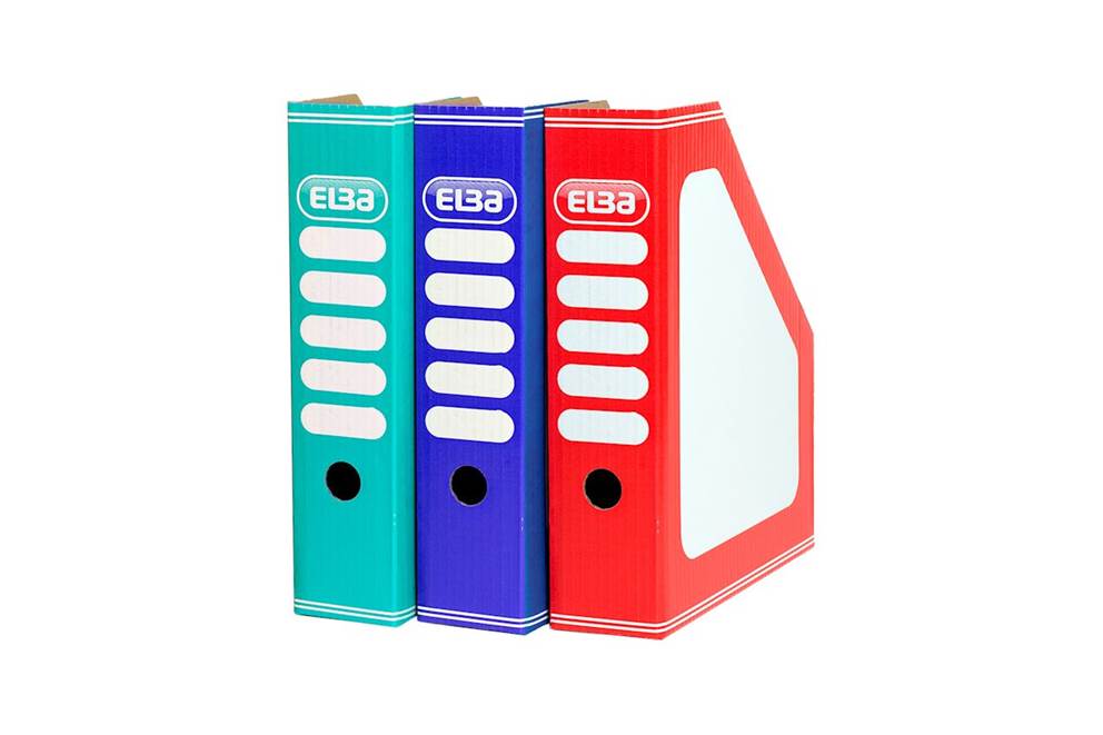 POJEMNIK ELBA NA CZASOPISMA TRIC COLOR 8CM NIEBIESKI