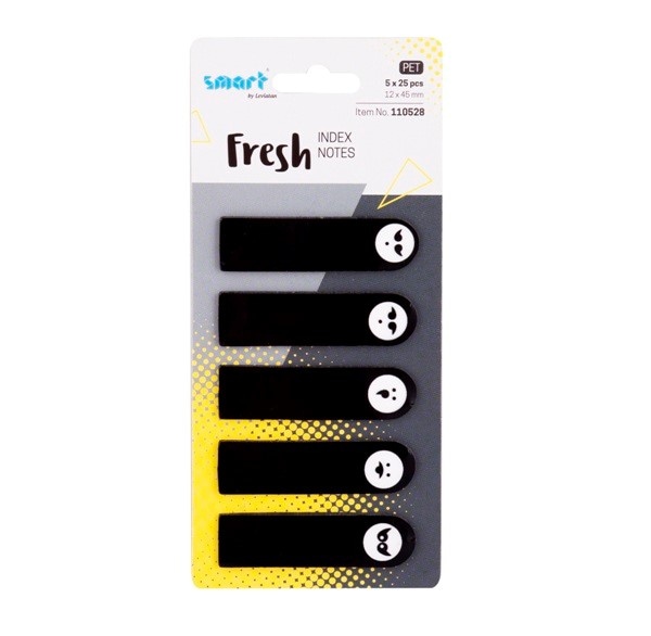 ZAKŁADKI INDEKSUJĄCE SMART PET FRESH 12x45mm 5x25szt CZARNE BUŹKI