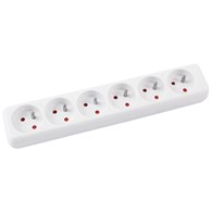 Przedłużacz OFFICE PRODUCTS, 6 gniazd, 1,5m, z uziemieniem, biały