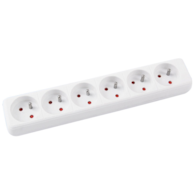 Przedłużacz OFFICE PRODUCTS, 6 gniazd, 5m, z uziemieniem, biały