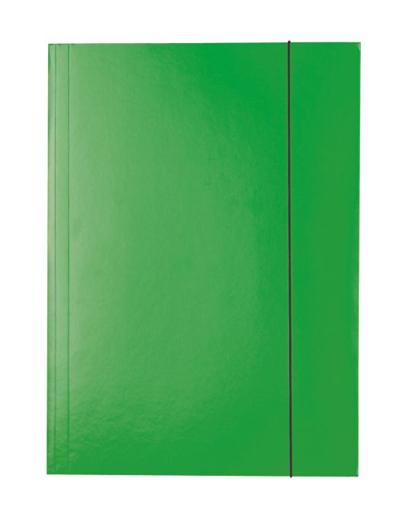 Teczka lakierowana z gumką, A4, zielony