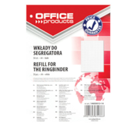 Wkład do segregatora OFFICE PRODUCTS, A4, w kratkę, 50 kart., biały
