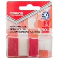 Zakładki indeksujące OFFICE PRODUCTS, PP, 25x43mm, 1x50 kart., blister, czerwone