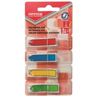 Zakładki indeksujące OFFICE PRODUCTS, PP, strzałka, 12x43mm, 4x24 kart., blister, mix kolorów
