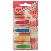 Zakładki indeksujące OFFICE PRODUCTS, PP, strzałka, 12x43mm, 4x24 kart., blister, mix kolorów