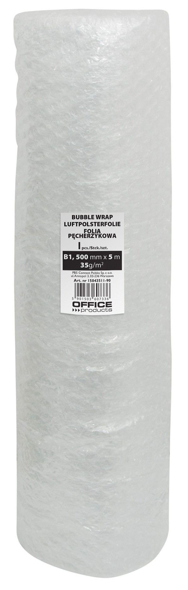 Folia bąbelkowa OFFICE PRODUCTS, 500mm, 5m, 35g/m2, transparentna