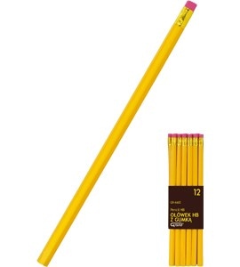 Ołówek z gumką GRAND GR-6602 ŻÓŁTY