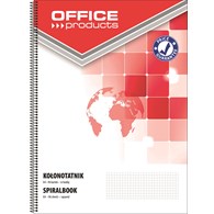 Kołonotatnik OFFICE PRODUCTS, A4, w kratkę, 80 kart., 60-80gsm, perforacja